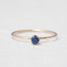 Load image into Gallery viewer, &quot;Aster&quot; dainty birthstone ring in London blue topaz
