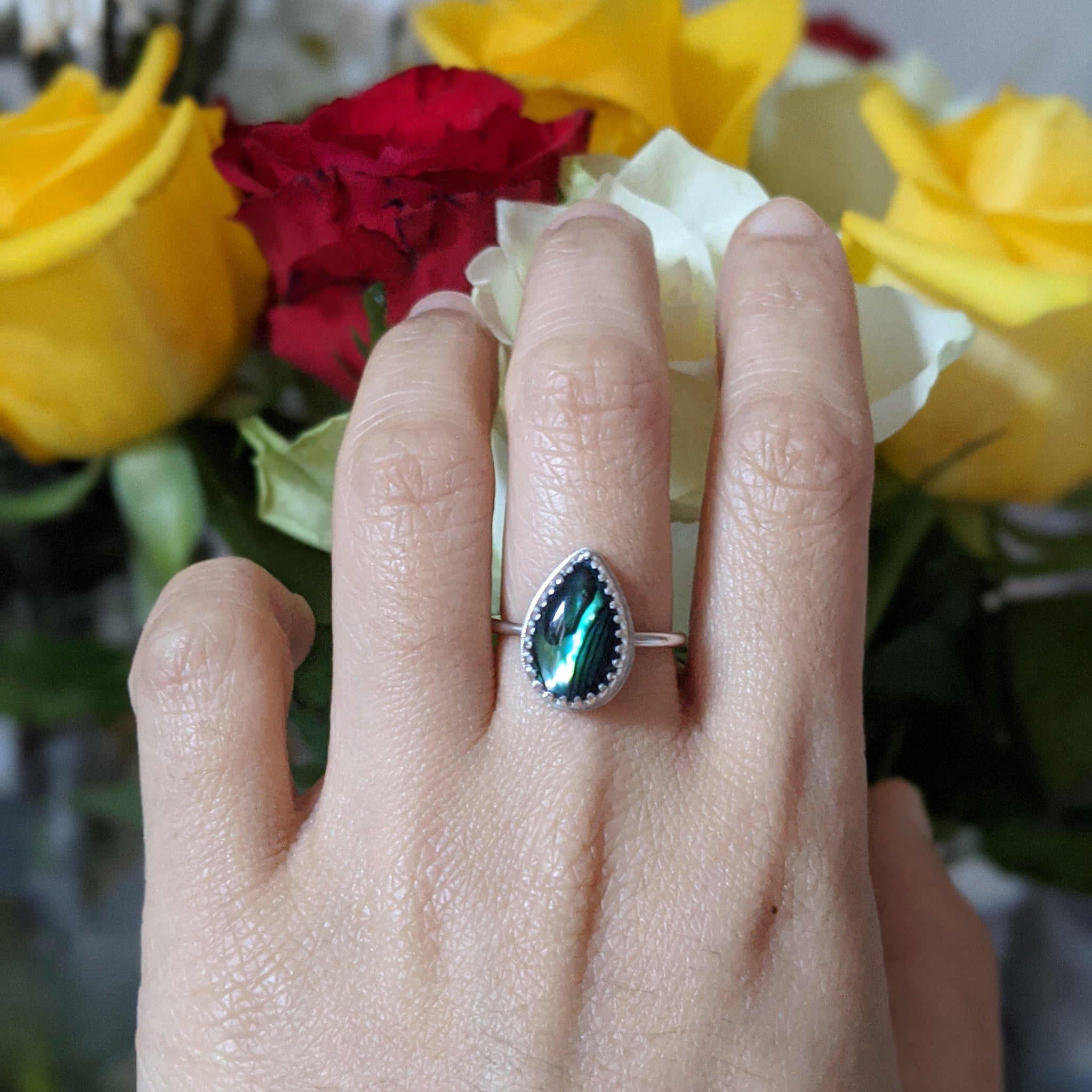 Paua hot sale shell ring