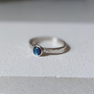 "Isabella" blue paua shell ring