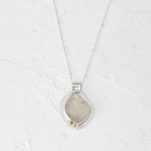 Load image into Gallery viewer, &quot;Seychelle&quot; sea glass pendant with floral cut-out setting
