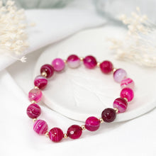 Load image into Gallery viewer, &quot;Gemma&quot; semi-precious gemstone bracelet in pink agate
