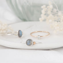 Load image into Gallery viewer, &quot;Michelle&quot; labradorite ring with 9ct gold- round stone
