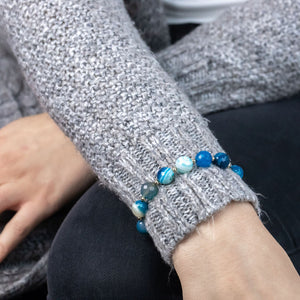 "Gemma" semi-precious gemstone bracelet in blue agate