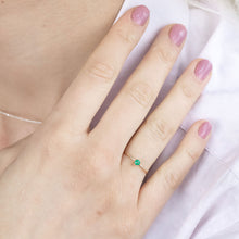 Load image into Gallery viewer, &quot;Aster&quot; dainty birthstone ring in emerald
