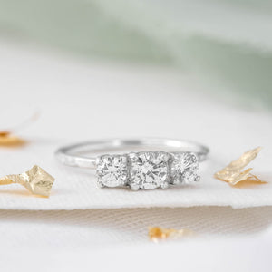 "Antheia" Moissanite Trio Engagement Ring