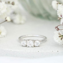 Load image into Gallery viewer, &quot;Antheia&quot; Moissanite Trio Engagement Ring
