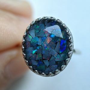 "Ania" Opal Triplet Ring