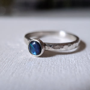 "Isabella" blue paua shell ring