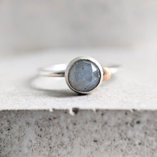 Load image into Gallery viewer, &quot;Michelle&quot; labradorite ring with 9ct gold- round stone
