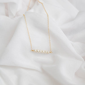 "Abigail" pearl bar necklace