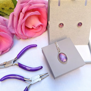 "Chantal" Amethyst pendant on sterling silver chain