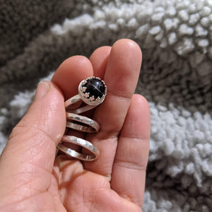 "Eva" Black star diopside ring