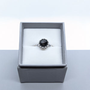 "Eva" Black star diopside ring
