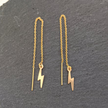 Load image into Gallery viewer, lightning bolt threader earrings
