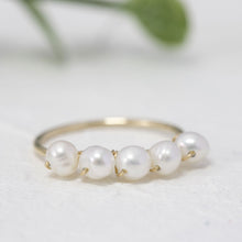 Load image into Gallery viewer, &quot;Olive&quot; wire wrapped pearl ring
